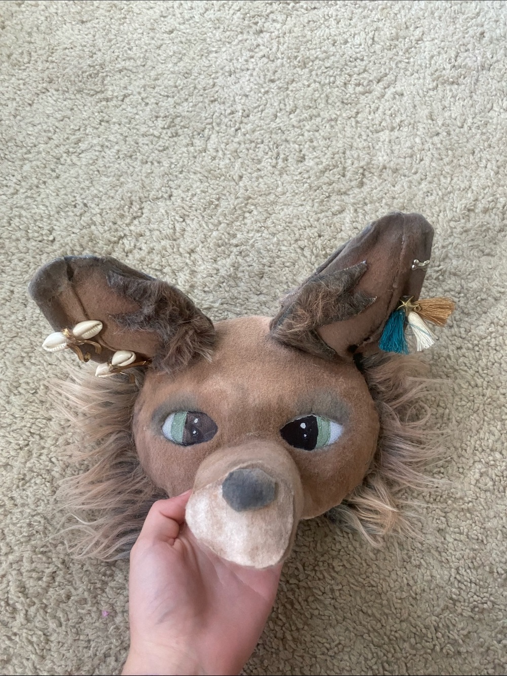 Brown dog Therian mask